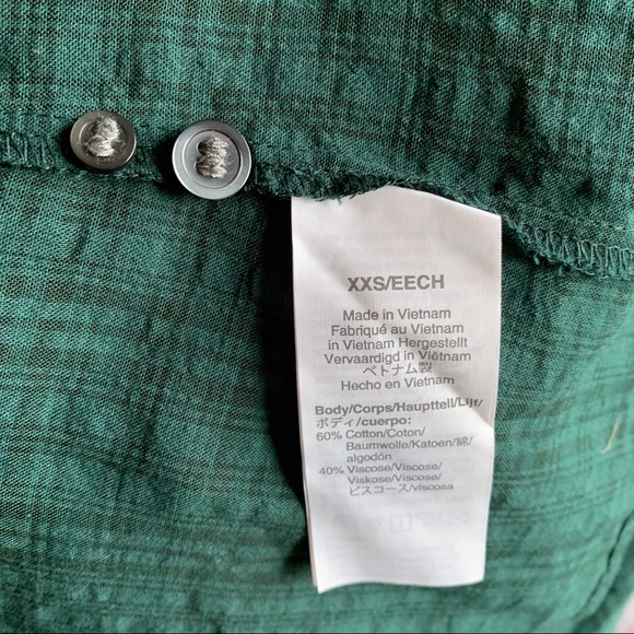 MADEWELL Evergreen Boho Plaid Button Down Top - Picture 3 of 5